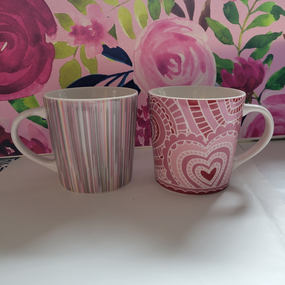 Starbucks Pink and White Mug Set